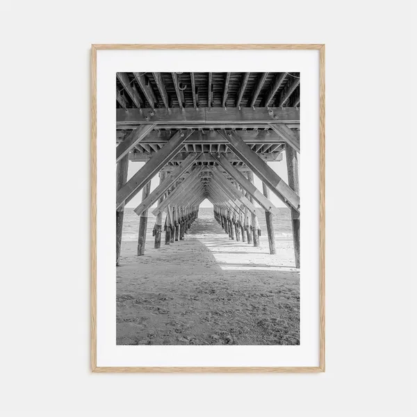 Wrightsville Beach Black And White Travel Poster