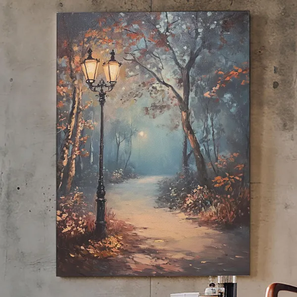 Spooky Street Lights in City Park Halloween Art Print
