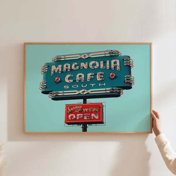 Mid-Century Modern Cafe Sign, Vintage Art Print