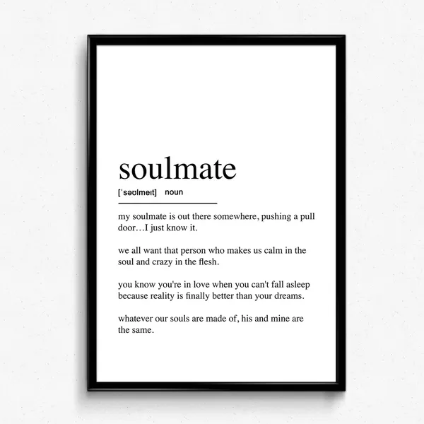 Soulmate Definition, Modern Scandinavian Art Print