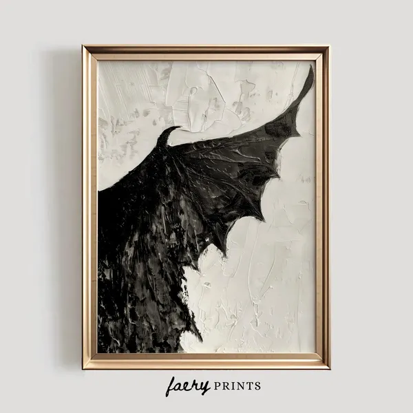 Bat Wings Halloween Dark Moody Art Print