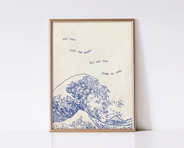You Can’t Stop The Waves Vintage Mental Health Art Print