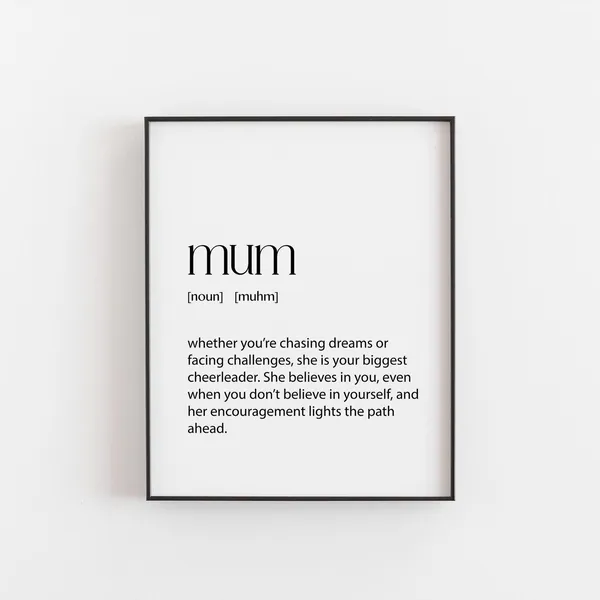Mum Definition Art Print, Heartfelt Mom Gift
