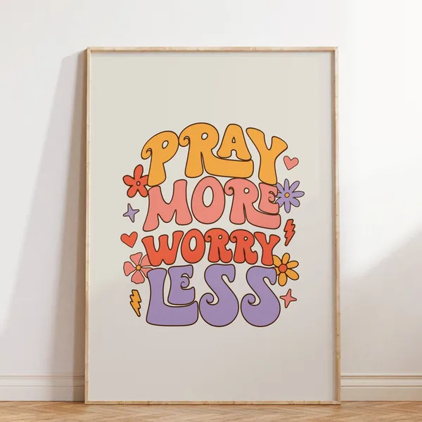 Retro Christian Bible Verse Art Print, Jesus & God