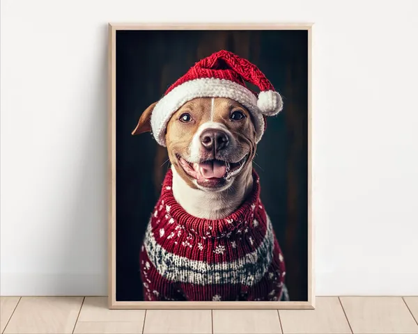 Cute Christmas Dog Retro Winter Animal Art Print