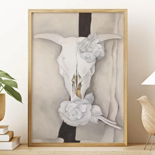 Cow Skull With Calico Roses, Georgia O'Keeffe Print