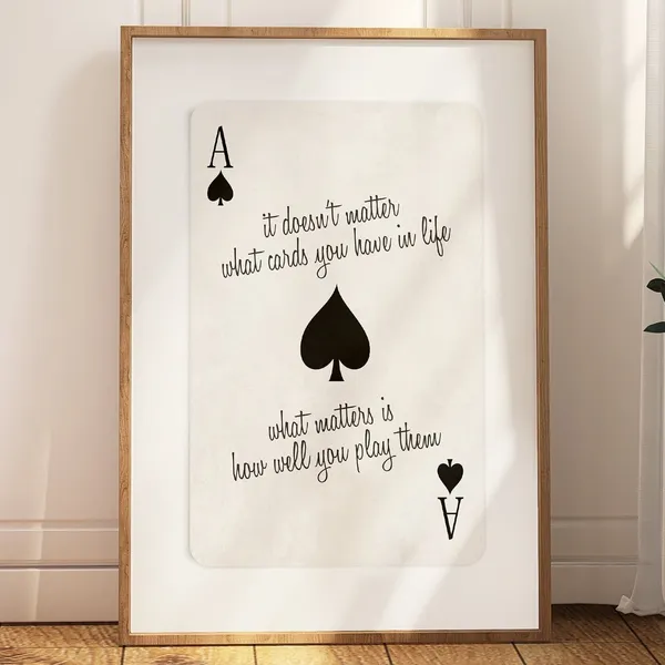 Ace Of Spades Vintage Playing Card Art Print