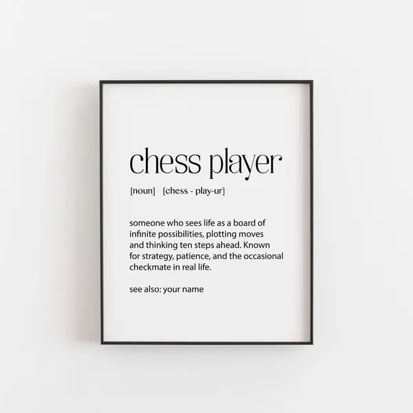 Custom Chess Player Print, Gift for Lovers