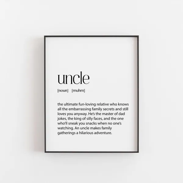 Uncle Definition Poster Print, Family Occasions