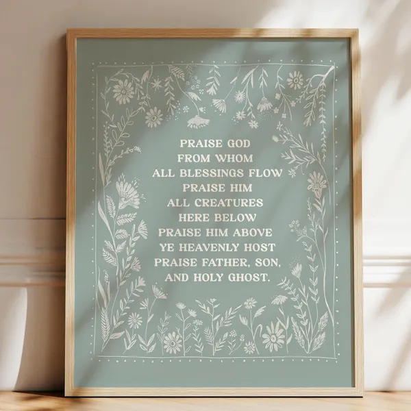 Doxology Praise God Vintage Christian Art Print