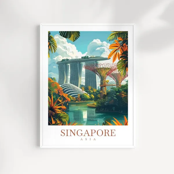 Singapore Travel Wall Hanging Wall Art Print