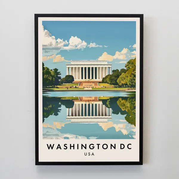 Washington DC Travel Poster, USA Wall Art Print