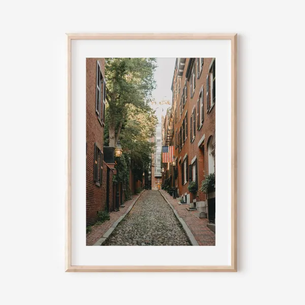 Boston Acorn Street, Historic New England Art Print