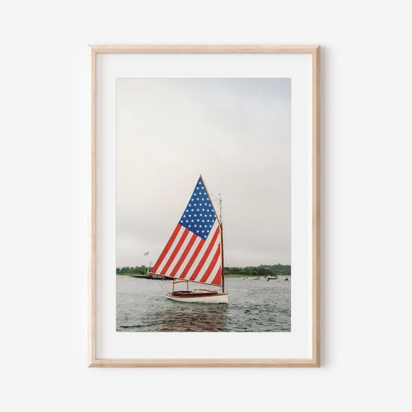 Martha's Vineyard Sailboat Art Print, Coastal New England