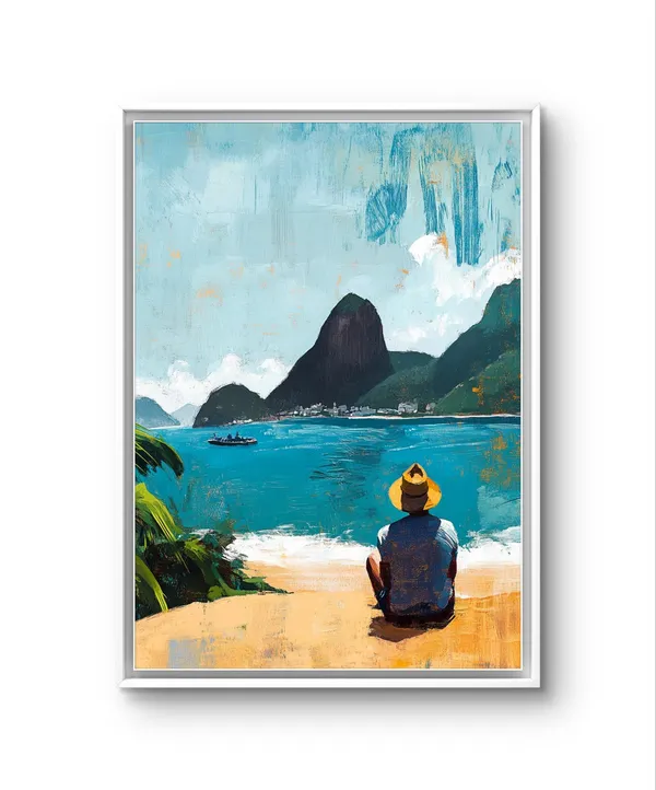Rio De Janeiro Brazil Tropical Beach Scene Art Print