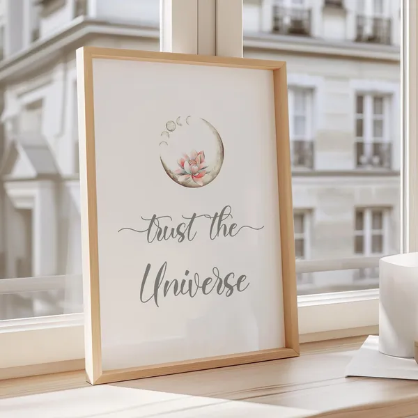 Trust The Universe Quote Poster, Positive Affirmation