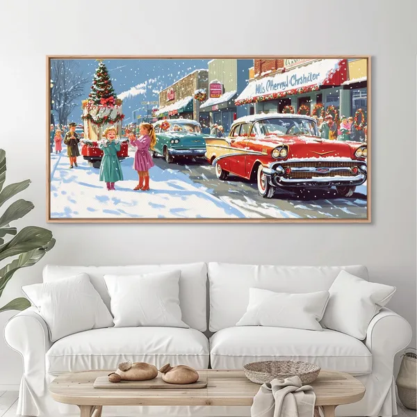 Christmas Parade Street, Retro Holiday Poster