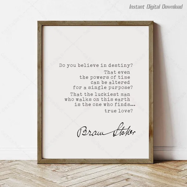 Bram Stoker Dracula Quote, Book Lovers Art Print