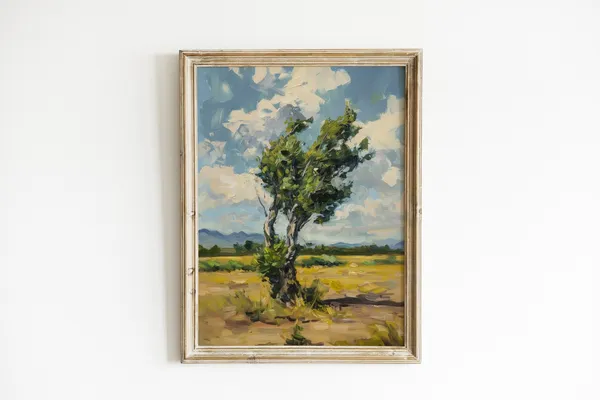 Rustic Nature Painting, Modern Farmhouse Art Print