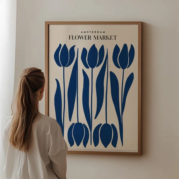 Amsterdam Flower Market Modern Floral Art Print