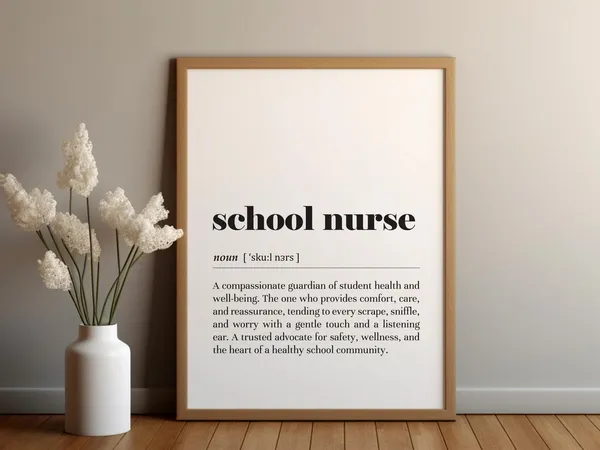 School Nurse Definition Poster Print, Office Decor