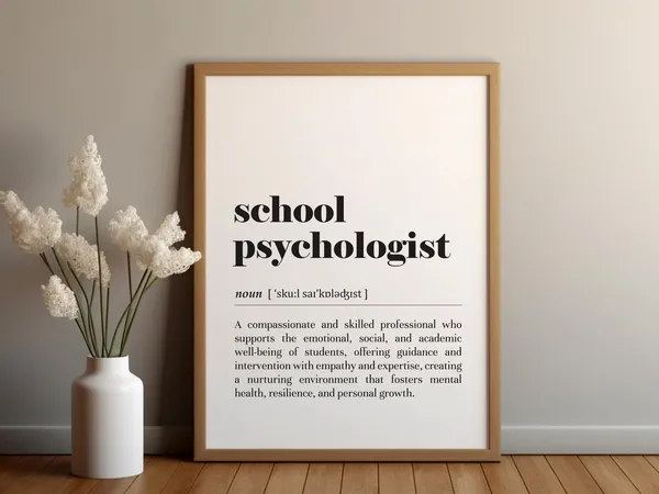 School Psychologist Definition Art Print, Office Decor