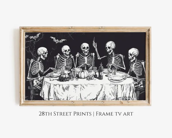 Halloween Spooky Skeletons TV Art, Funny Decor