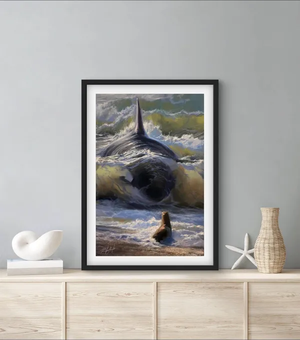 Faith And Fate Orca Art Print, Ocean Seascape