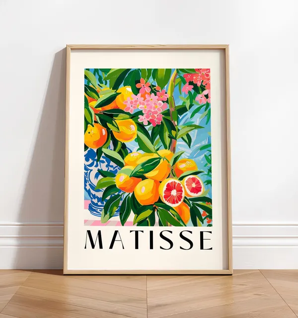 Matisse-Inspired Orange Tree Art Print, Spanish Decor