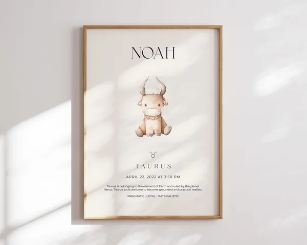 Children's Zodiac Sign Poster, Birth Gift