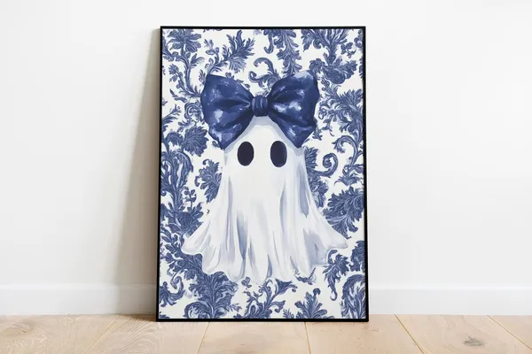 Ghost Halloween Chinoiserie Coquette Art Print
