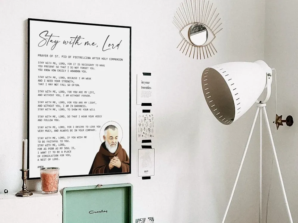 Stay With Me Lord Prayer, Saint Padre Pio Art Print - Image 3