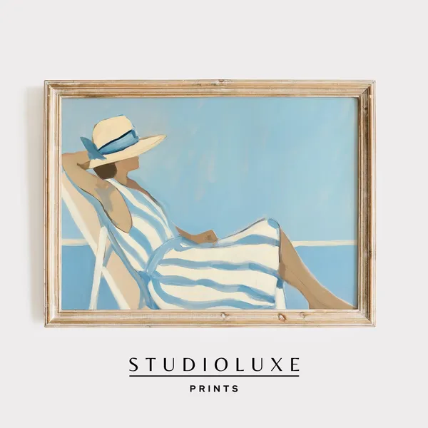 Coastal Granddaughter Beachy Blue Art Print