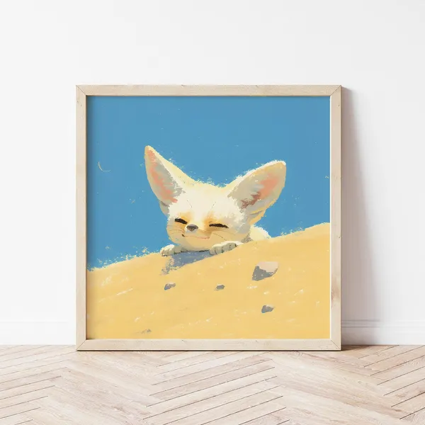 Fennec Fox Nursery Decor, Animal Illustration Art Print