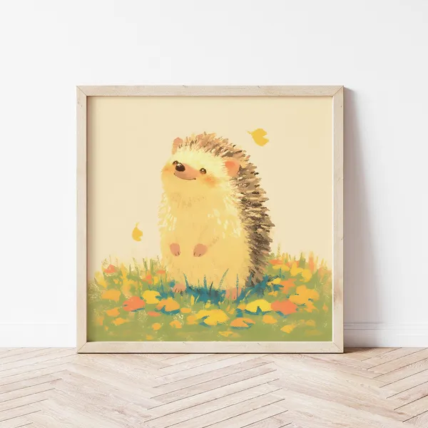 Lovely Hedgehog Illustration, Nursery Poster