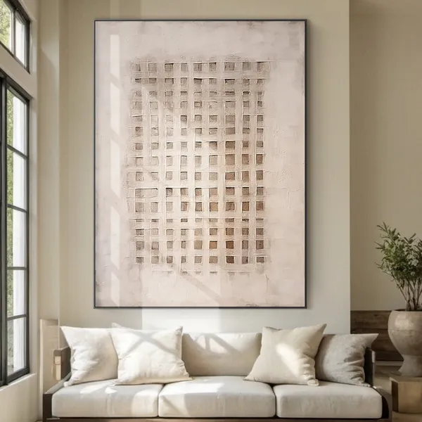 Lattice Abstract Texture Painting, Wabi Sabi Art Print