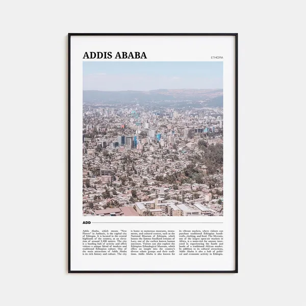 Addis Ababa Travel Poster, Ethiopia Wall Art Print
