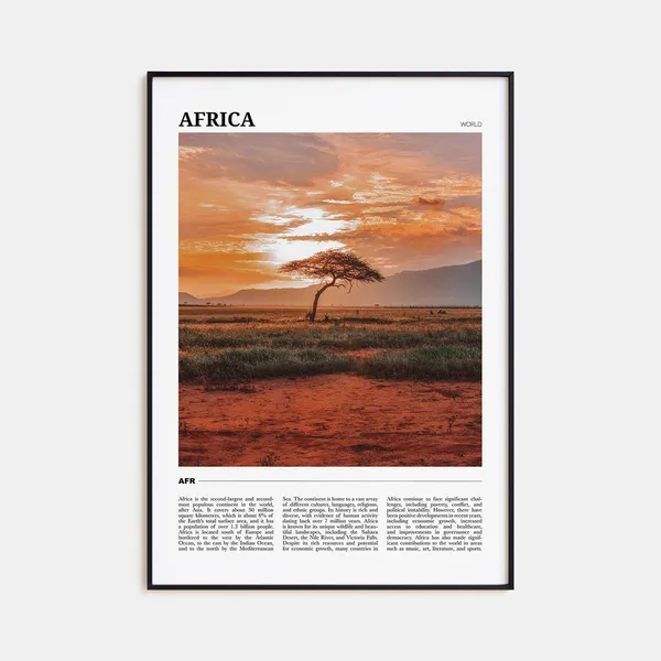 Africa Travel Poster, Continental Wall Art Print