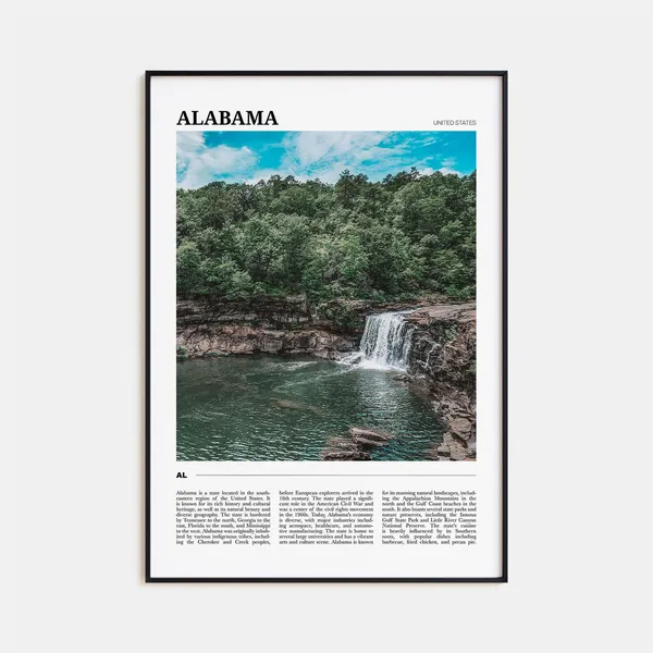 Alabama Travel Poster, USA Wall Art Print