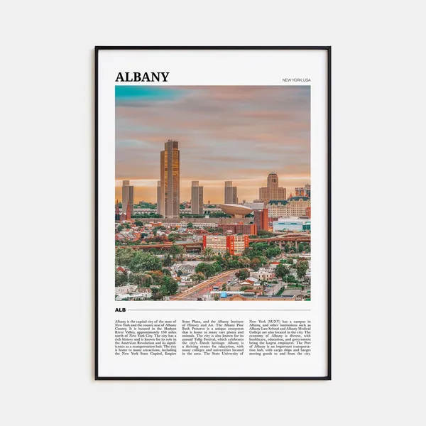 Albany Travel Poster, New York Wall Art Print