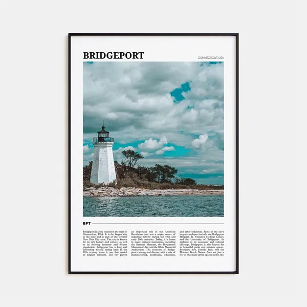 Bridgeport Travel Poster, Connecticut Wall Art Print