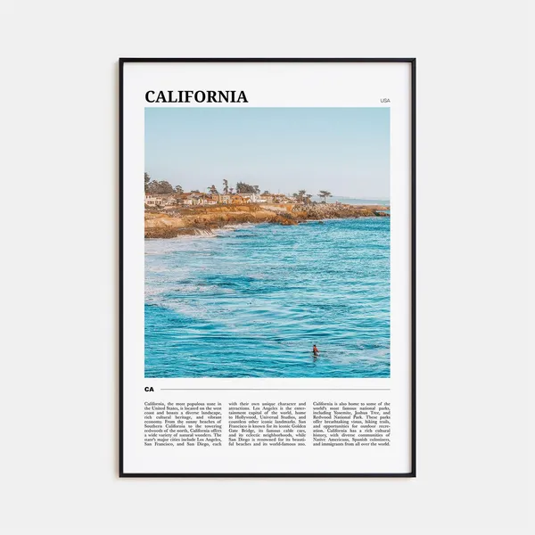 California Travel Poster No 1, California Decor Art Print