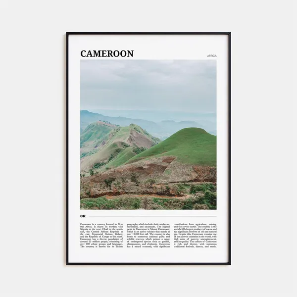 Cameroon Travel Poster, Africa Wall Art Print