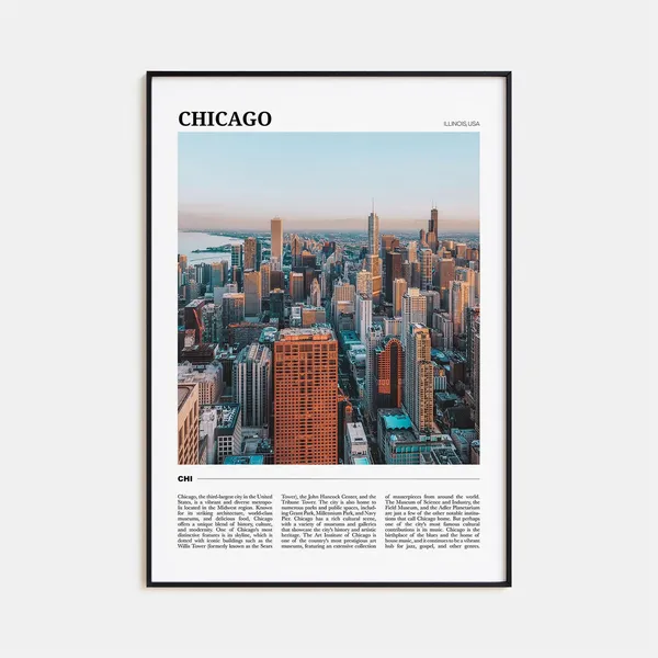 Chicago Travel Poster, Illinois USA Wall Art