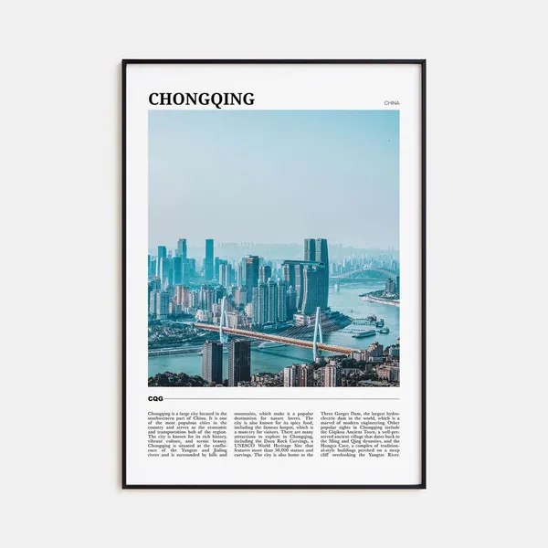 Chongqing Travel Poster, China City Wall Art