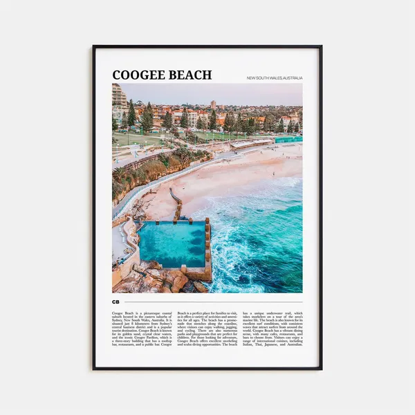 Coogee Beach Travel Poster, Australia Wall Art Print