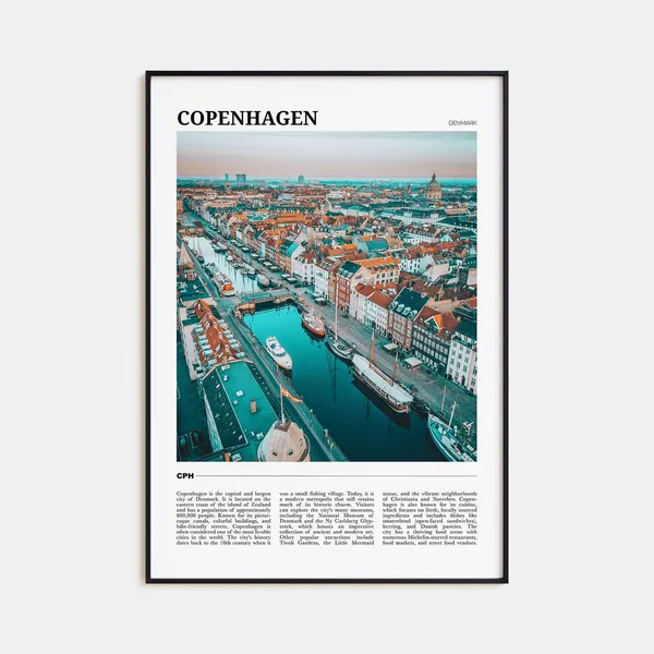 Copenhagen Travel Poster, Denmark City Wall Art