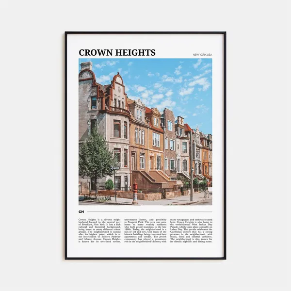 Crown Heights Travel Poster, New York USA