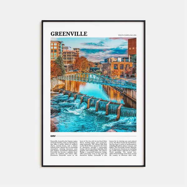 Greenville Travel Poster, South Carolina USA Art Print