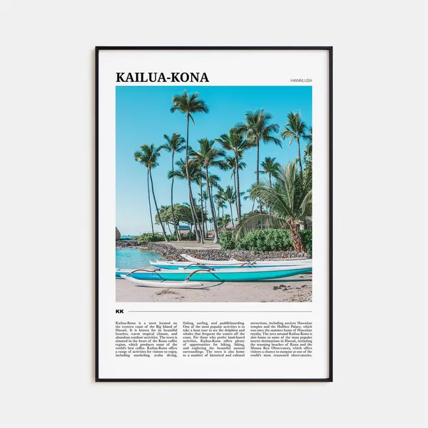 Kailua Kona Travel Poster, Hawaii Travel Art Print